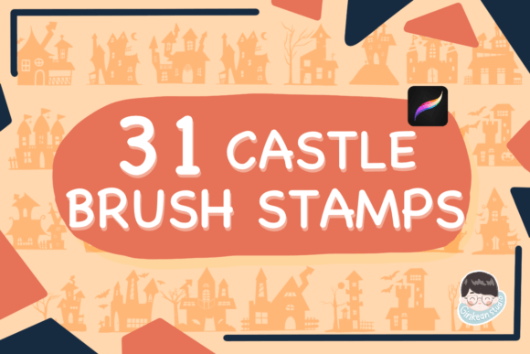 31 Castle Procreate Stamps Chateau Pro