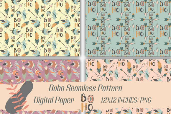 Boho Seamless Pattern Digital Download