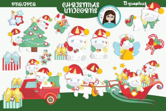 Christmas Unicorns Cliparts: A Magical Addition to Creative Projects