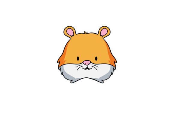 Cute Hamster Face Animal Clipart: A Versatile Graphic for Creative Projects