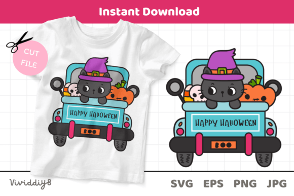 Cute Kawaii Halloween Car SVG: A Versatile Design Element for Creative Projects
