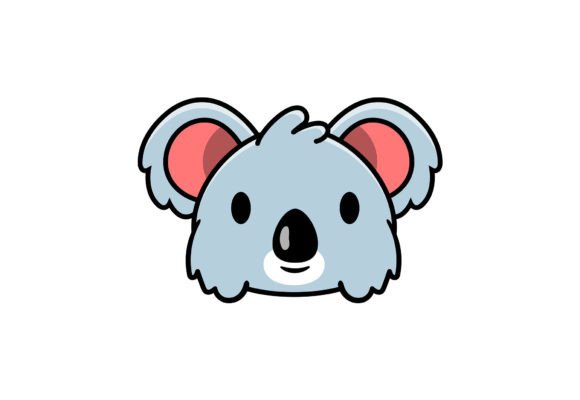Cute Koala Face Jungle Animal Clipart: A Versatile Graphic for Creative Projects