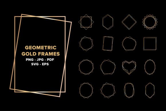 Elegant Wedding Geometric Gold Frames: A Strategic Design Tool for Creative Professionals