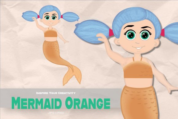 Mermaid Orange Illustration Cartoon
