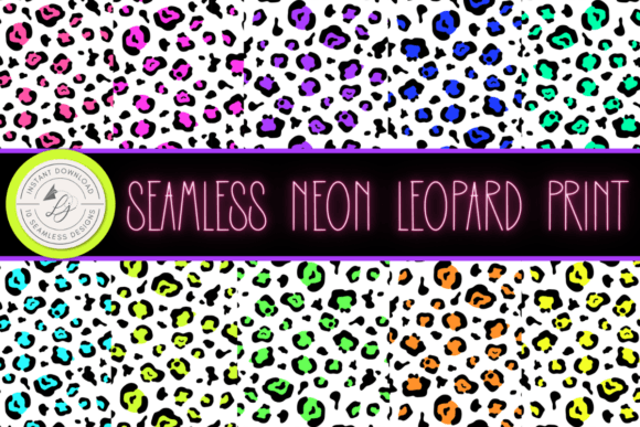 Neon Leopard Print Seamless Pattern Set: A Versatile Design Asset for Creatives and Businesses