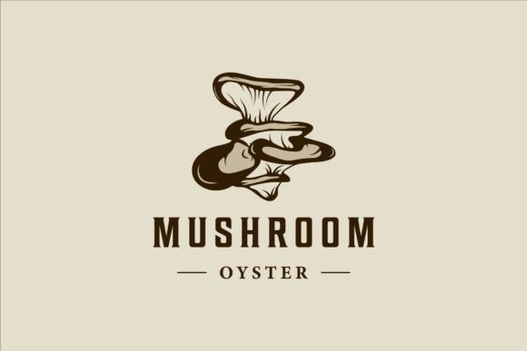 Oyster Mushroom Logo Vector Vintage