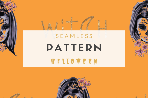 Seamless Pattern Witch Halloween